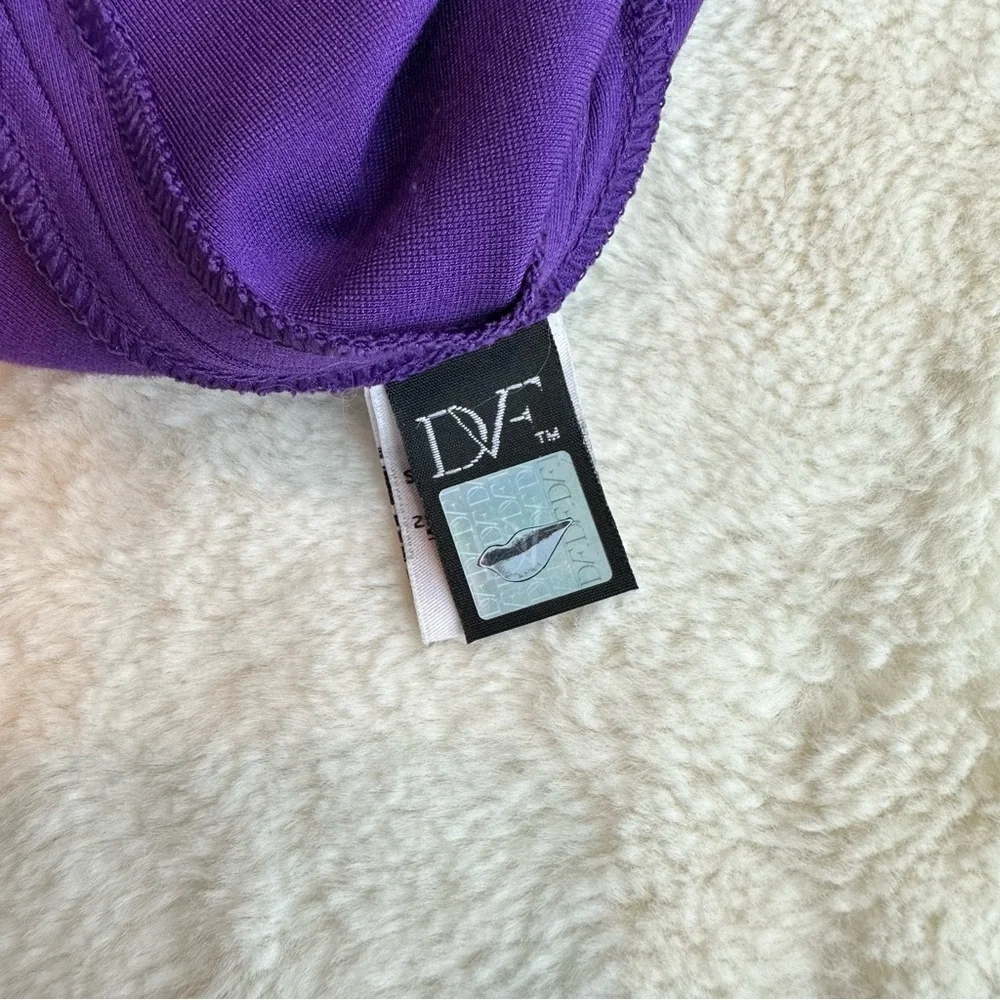 Diane Von Furstenberg DVF Jaelyn Purple Fit & Flare Sleeveless Mini Dress XS (2) - Picture 10 of 12